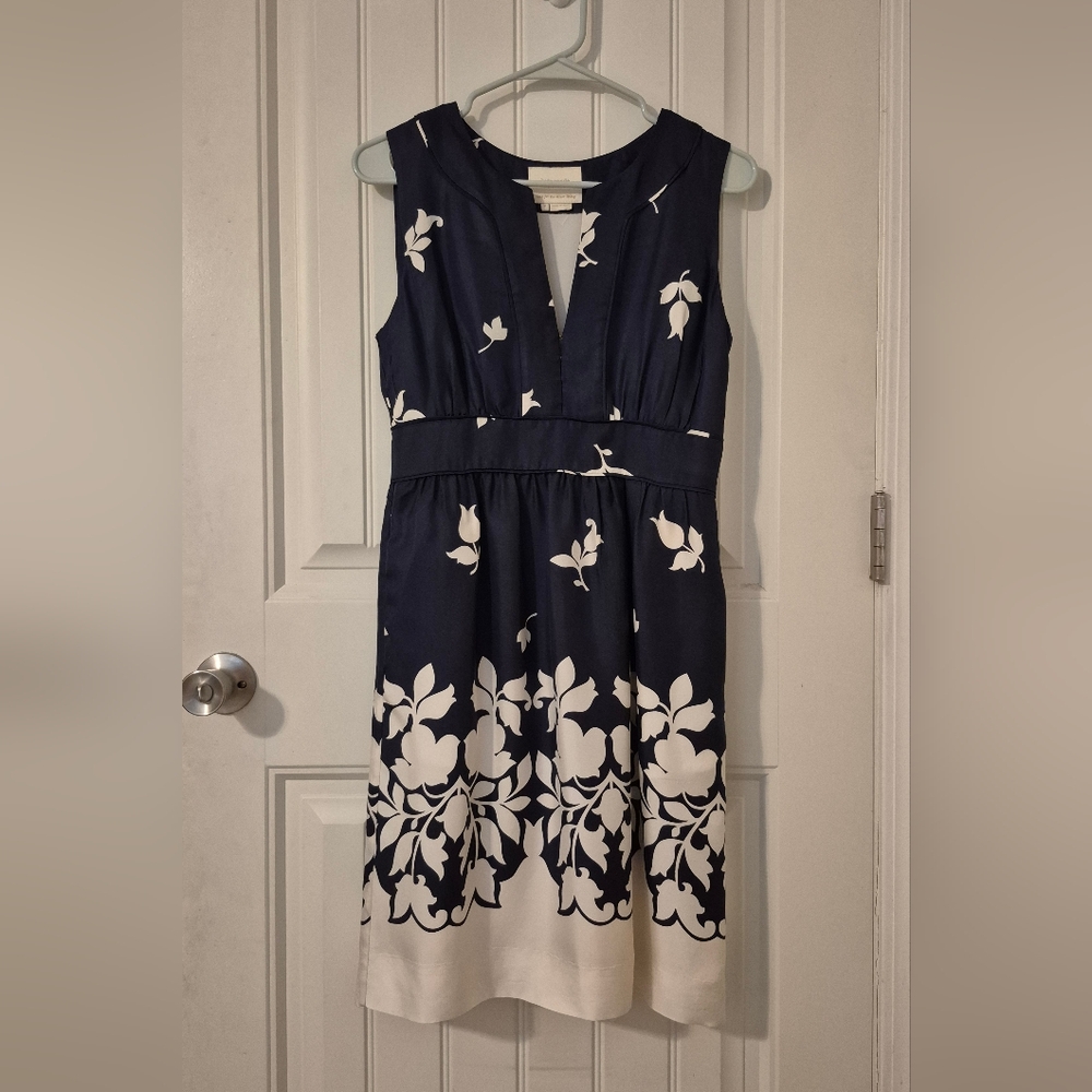 Kate Spade Elegant Navy and Cream Summer Dress Sz 2